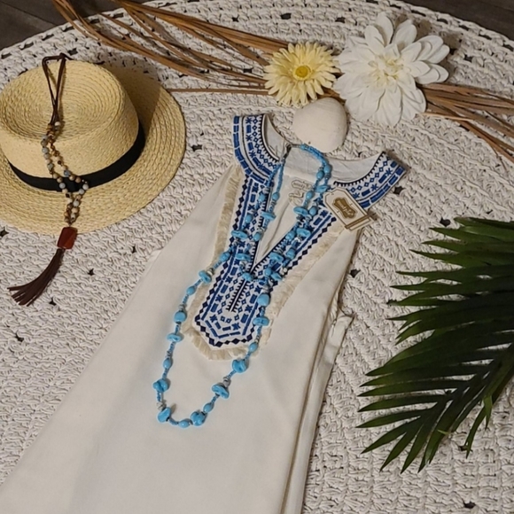 MUD PIE NEW WHITE, BLUE SMALL DRESS LAST ONE - Picture 11 of 12